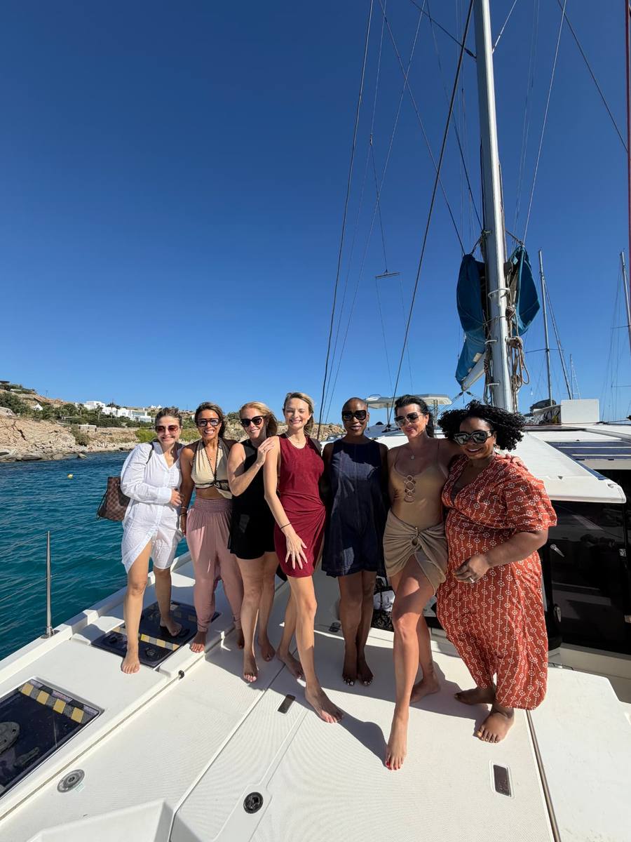 Founders together during a private retreat boat experience
