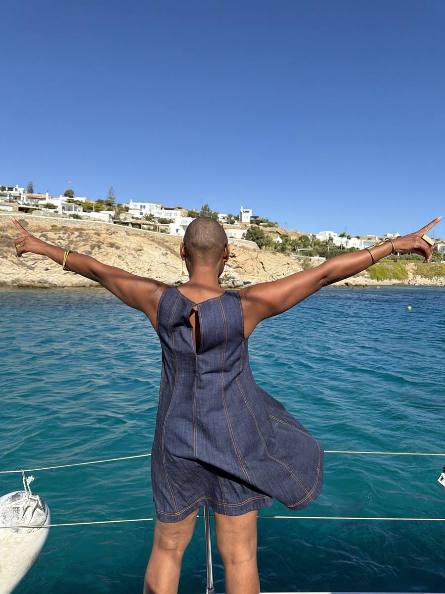 A founder embracing the moment at sea