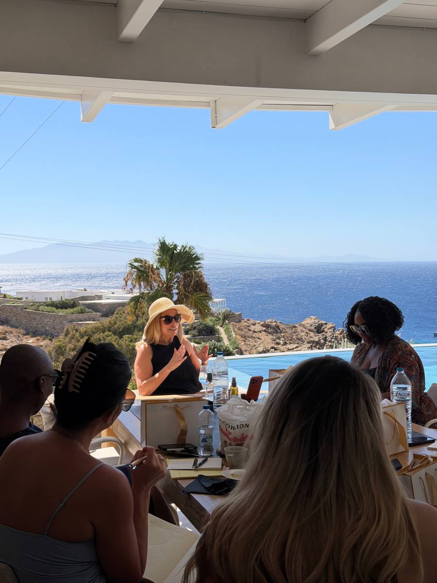 Dawn leading an intimate founder roundtable