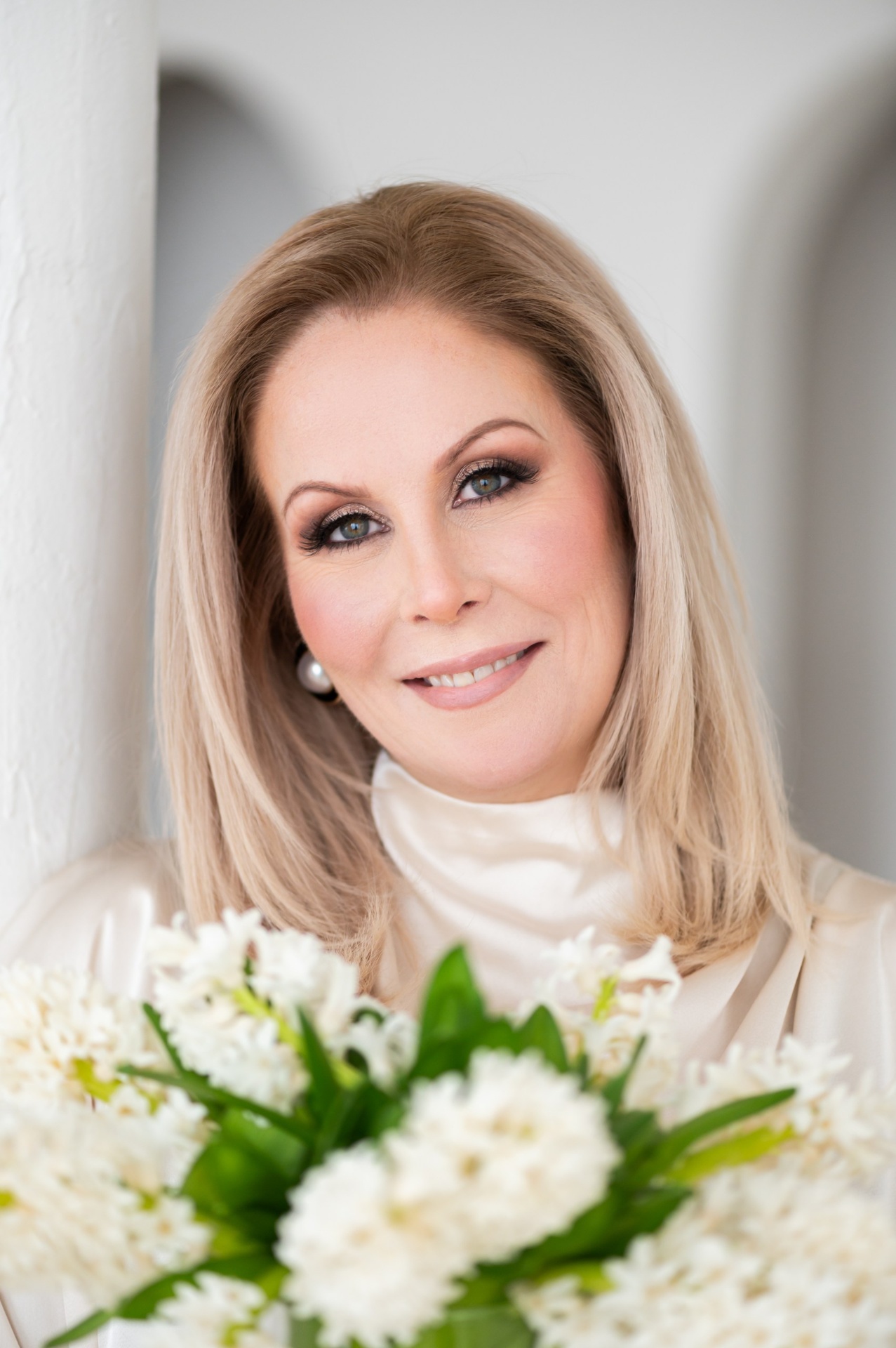 Dawn with white hyacinths